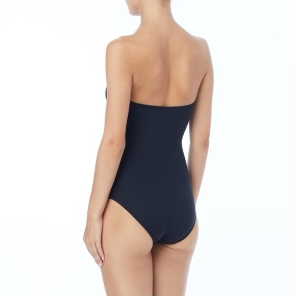 Carmen Marc Valvo One Piece Black Cutout Swimsuit Size 10 - Picture 2 of 13